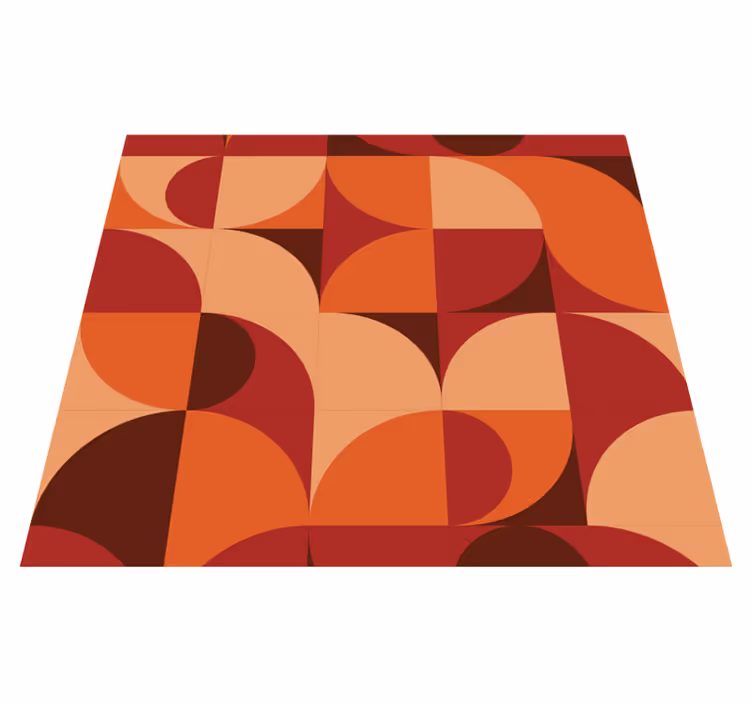 Tapis vinyle orange imprimé rétro rouge - TenStickers