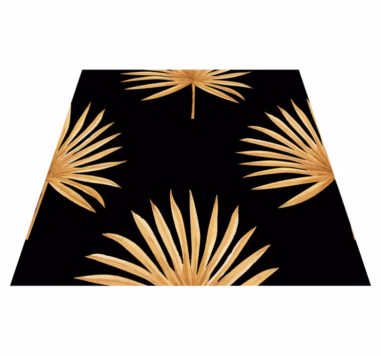 Tapis vinyle noir motif fougère - TenStickers