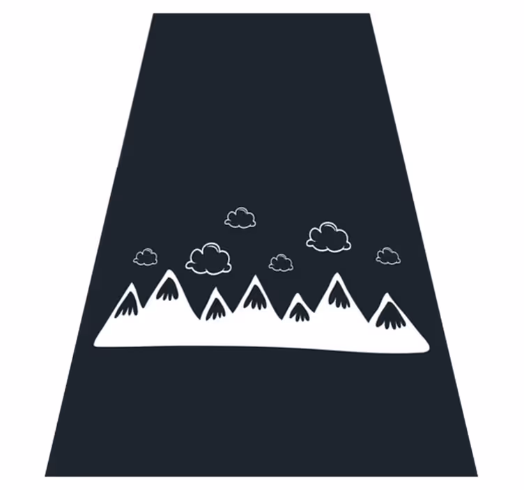 Tapis vinyle noir montagnes dessinées à la main - TenStickers