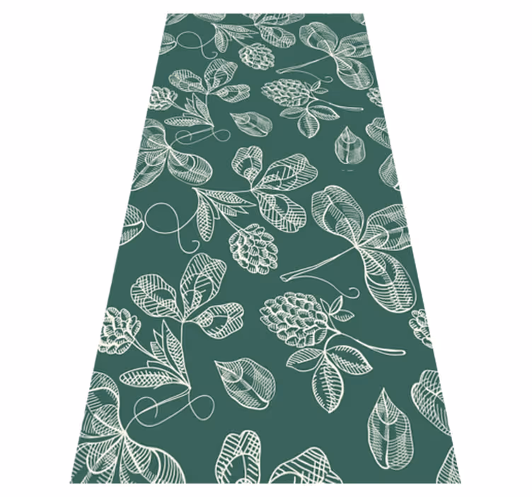 Tapis vinyle vert gribouillage de feuilles vertes - TenStickers