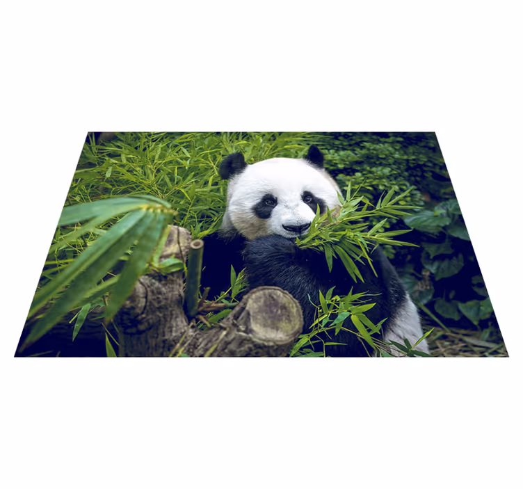 Tapis vinyle vert panda mignon - TenStickers