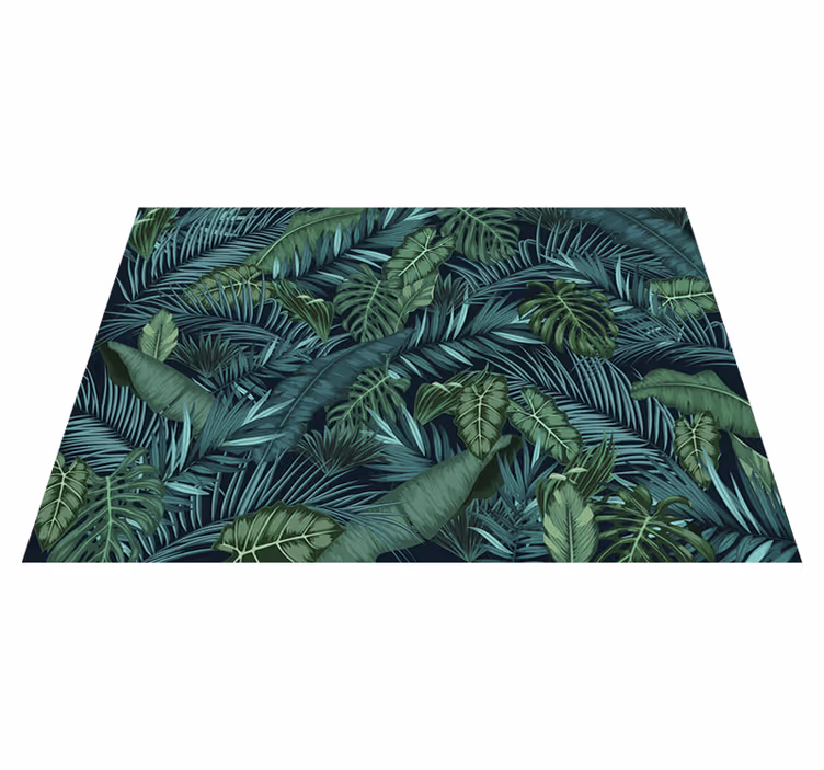 Tapis vinyle vert jungle murale - TenStickers