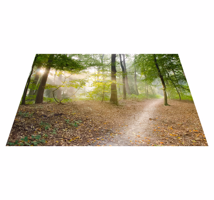 Tapis vinyle vert chemin forestier serein - TenStickers