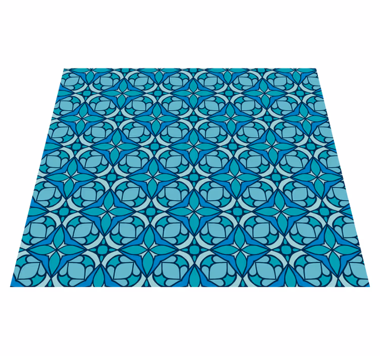 Tapis vinyle extérieur papier peint bleu salle de bain - TenStickers