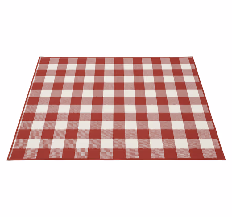 Tapis vinyle rouge à motif carreaux rouges - TenStickers
