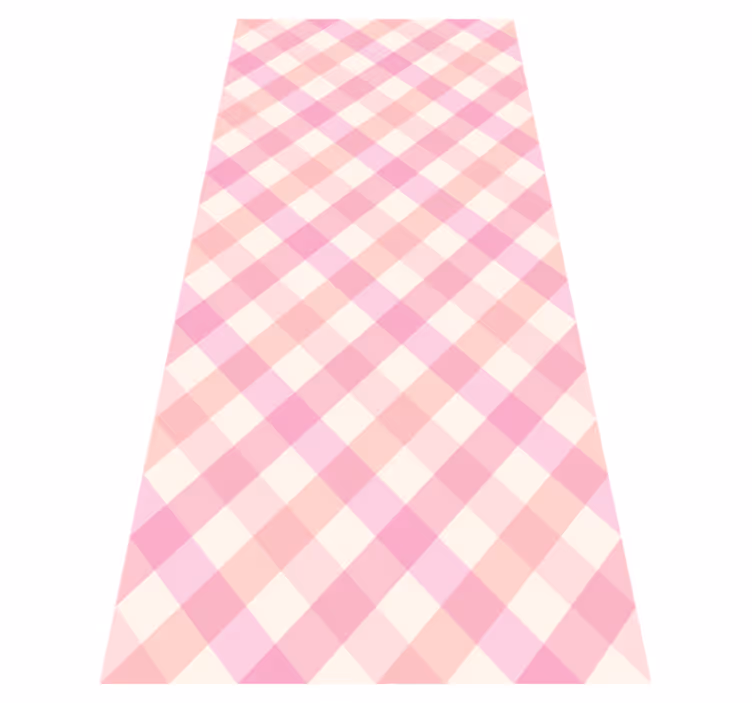 Tapis vinyle rose motif à carreaux - TenStickers