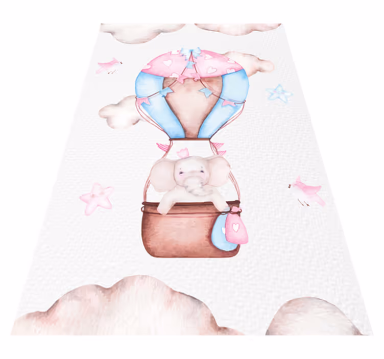 Tapis vinyle rose joli ballon de baudruche - TenStickers