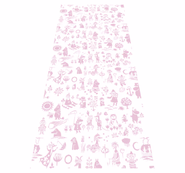 Tapis vinyle rose moomin en papier peint complet - TenStickers