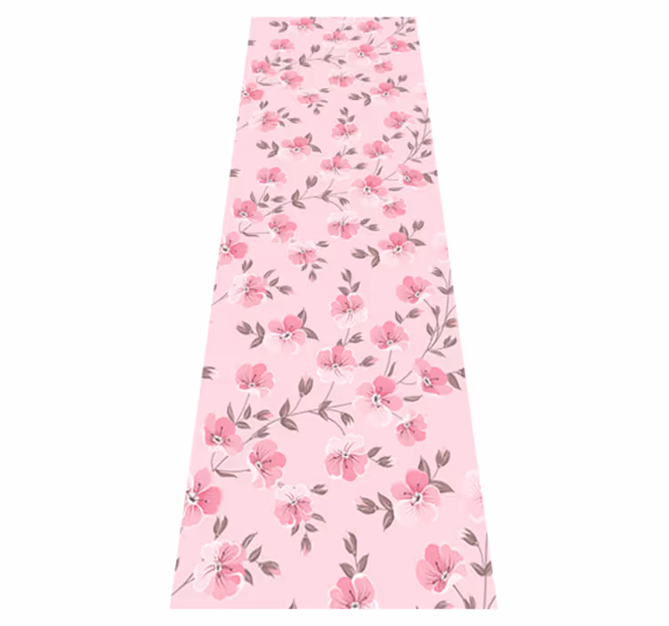 Tapis vinyle rose fleurs roses mignonnes - TenStickers