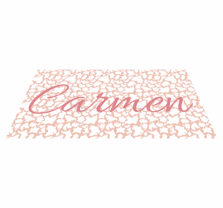 Tapis vinyle avec nom animal print rose - TenStickers