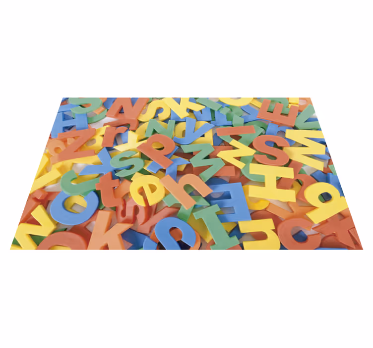 Tapis vinyle alphabet motif lettres - TenStickers