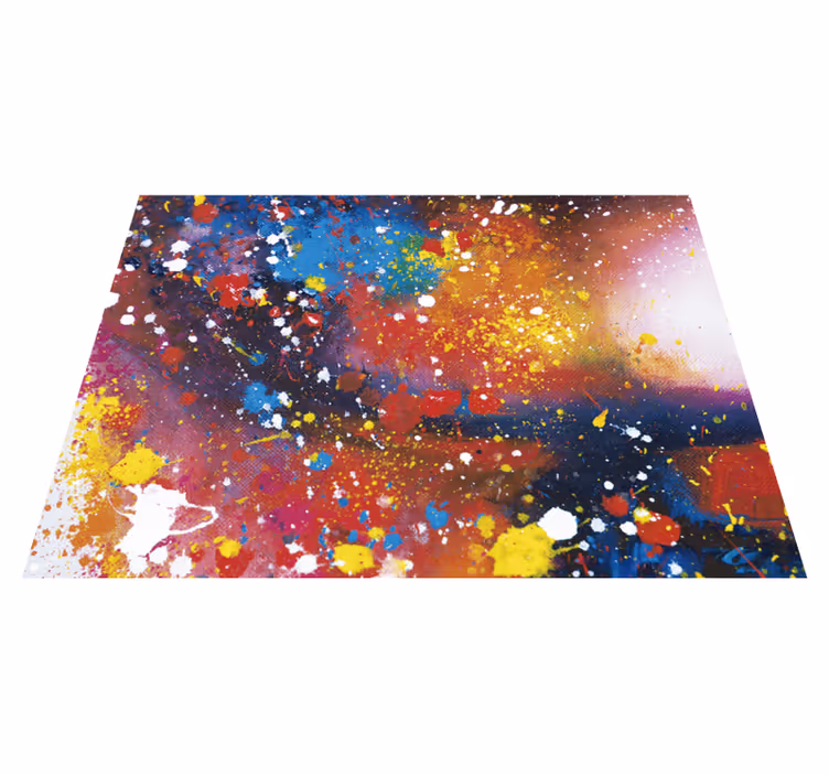 Tapis vinyle moderne abstrait motif taches peinture - TenStickers