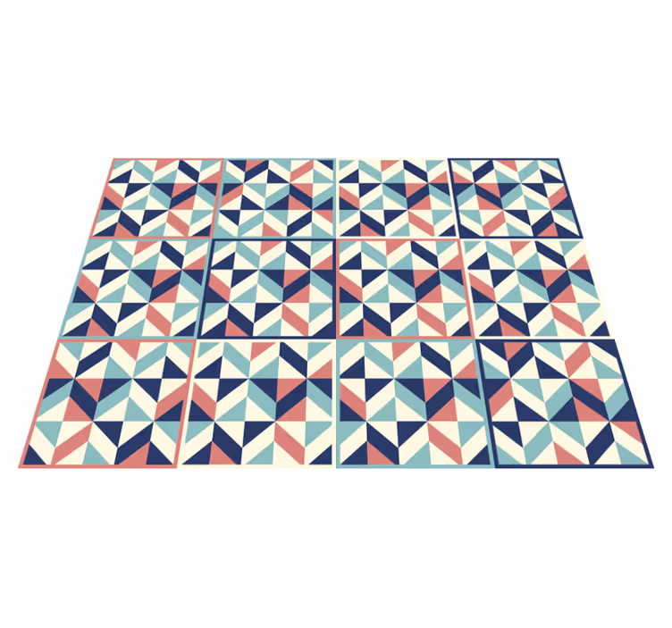 Tapis vinyle salon multicolore losange géométrique - TenStickers