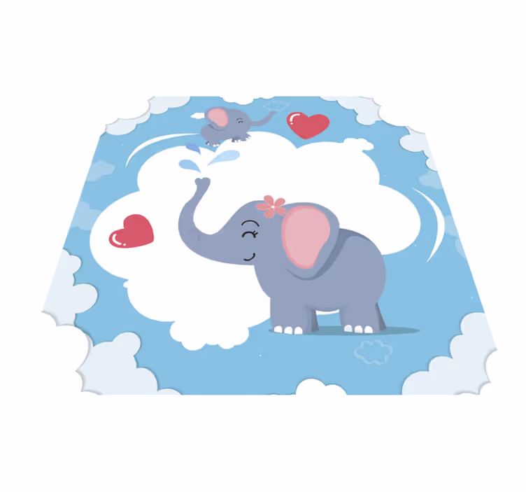 Tapis vinyle chambre bébé Élégant éléphant nuageux - TenStickers