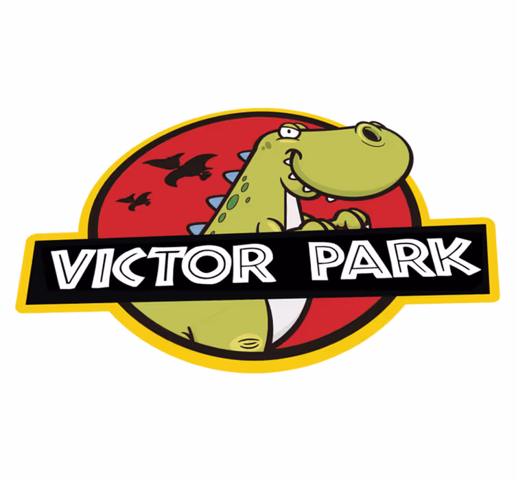 Tapis vinyle personnalisé Écusson dinosaure personnalisable - TenStickers