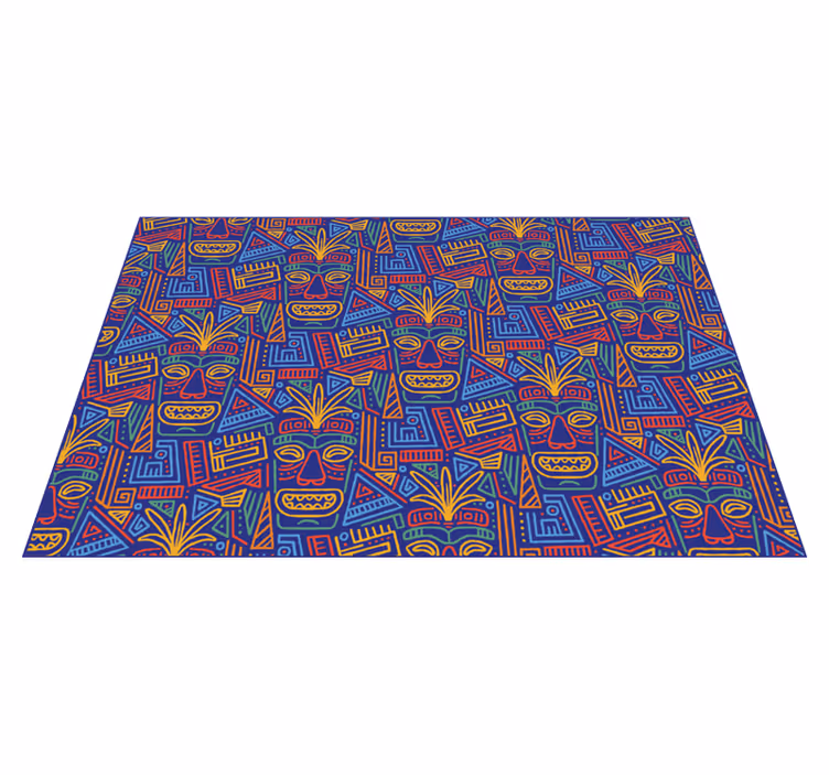 Tapis vinyle éthnique motif mandala coloré - TenStickers