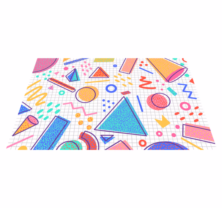 Tapis vinyle moderne design géométrique coloré - TenStickers