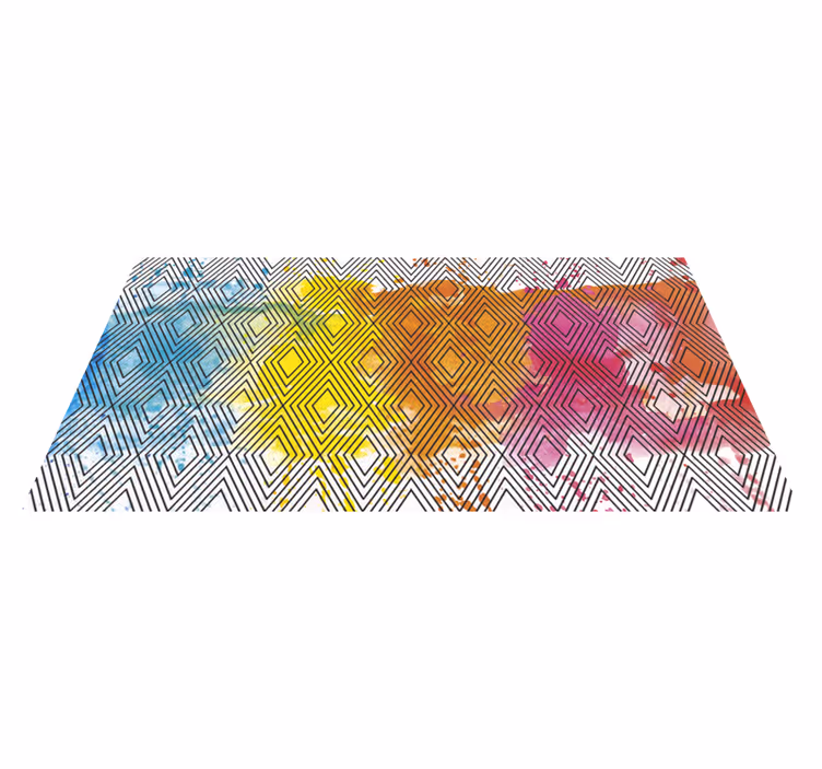 Tapis vinyle moderne motif géométrique multicolore - TenStickers