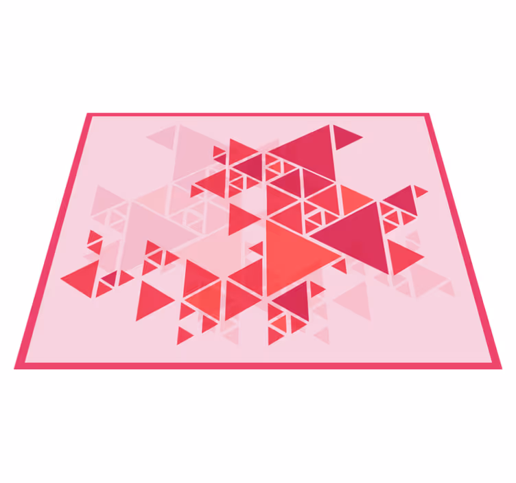 Tapis vinyle géométrique triangles roses superposés - TenStickers