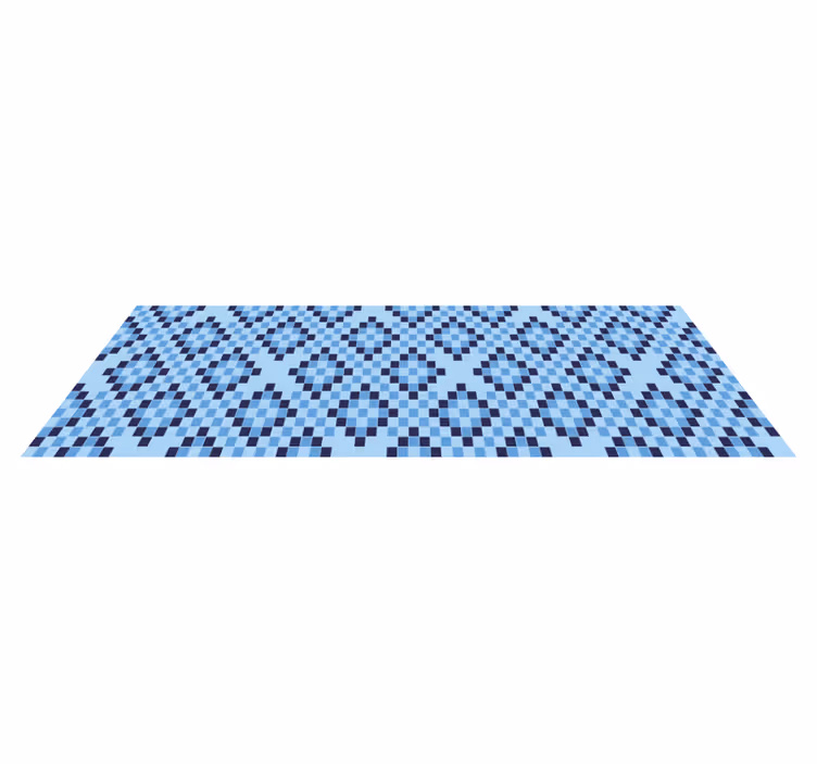 Tapis vinyle géométrique schéma géométrique de pixels bleus - TenStickers