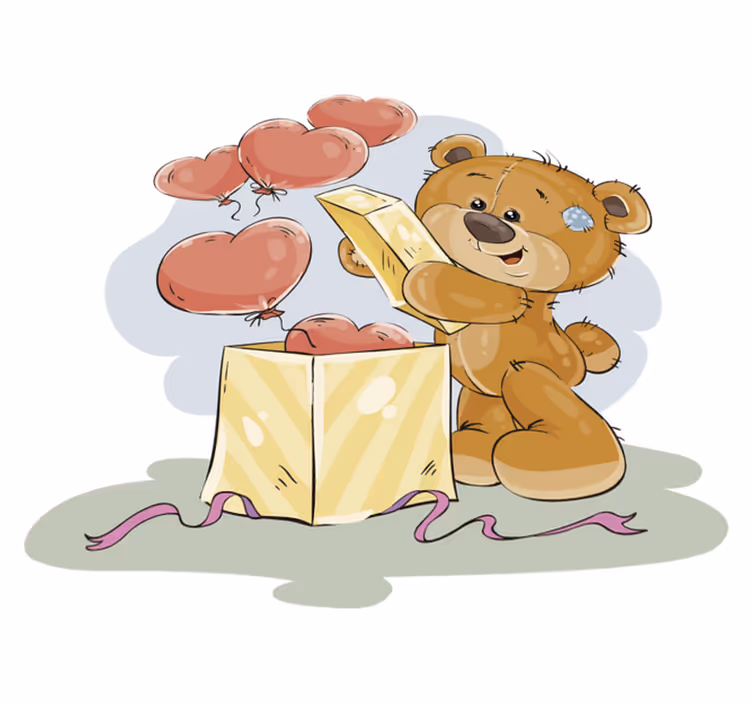 Tapis vinyle chambre bébé célébration de l'ours en peluche - TenStickers