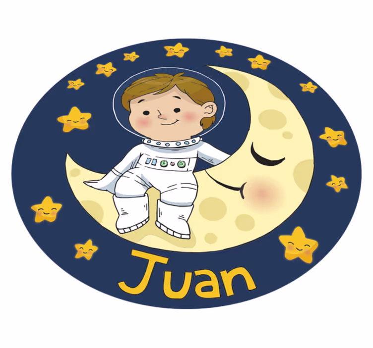 Tapis vinyle personnalisé cercle de sommeil des astronautes - TenStickers