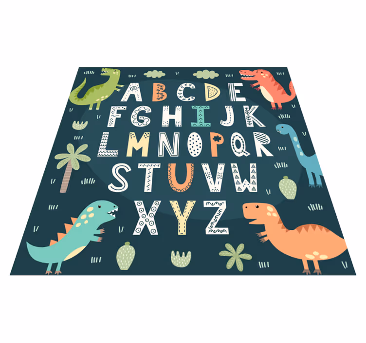 Tapis vinyle chambre salle de jeux alphabet dinosaure - TenStickers