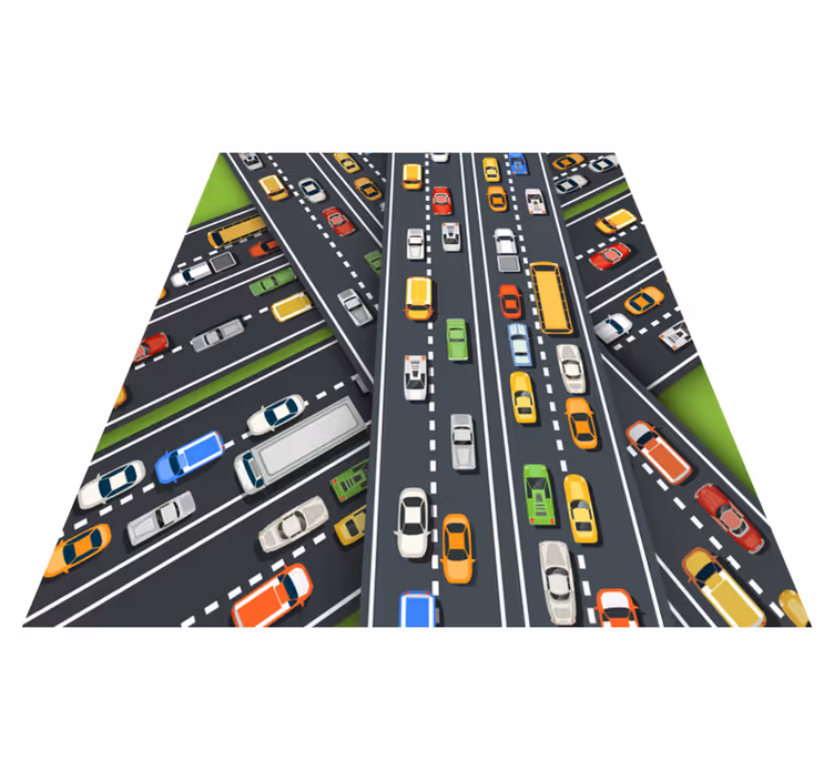 Tapis vinyle route illustration du trafic urbain - TenStickers
