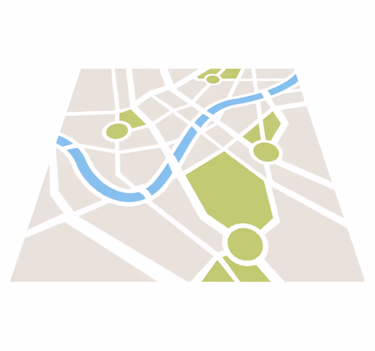 Tapis vinyle pour enfants plan de la ville - TenStickers