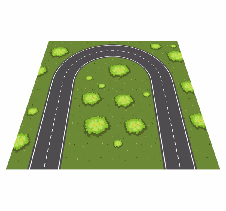 Tapis vinyle pour enfants route ludique - TenStickers