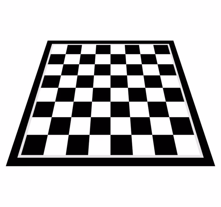 Tapis vinyle géométrique motif en damier - TenStickers