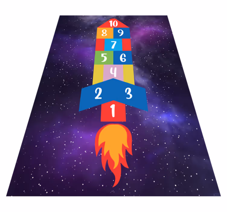 Tapis vinyle jeux marelle galactique - TenStickers