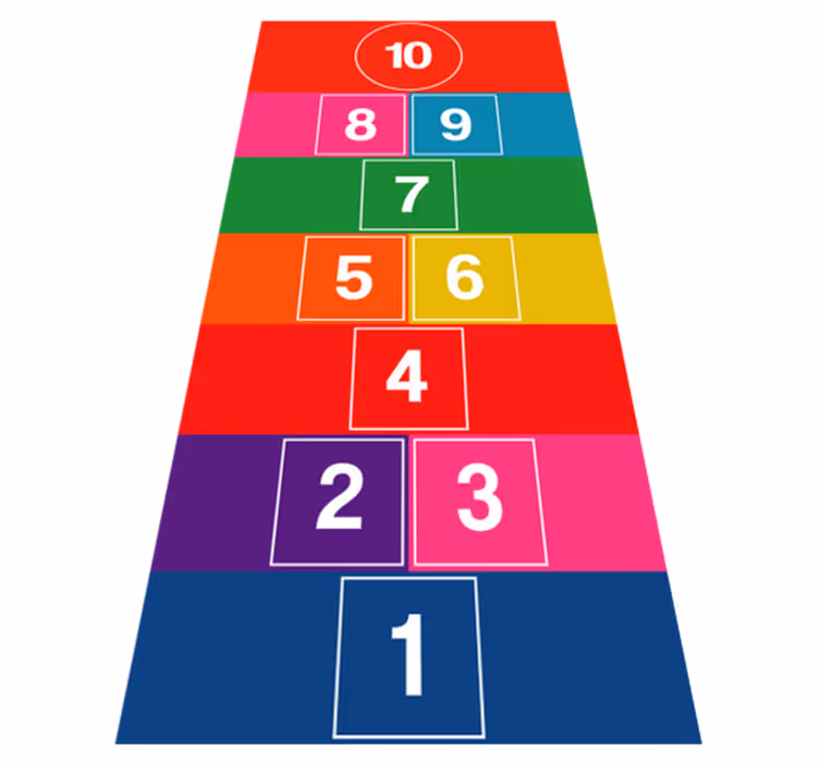Tapis vinyle jeux marelle colorée - TenStickers