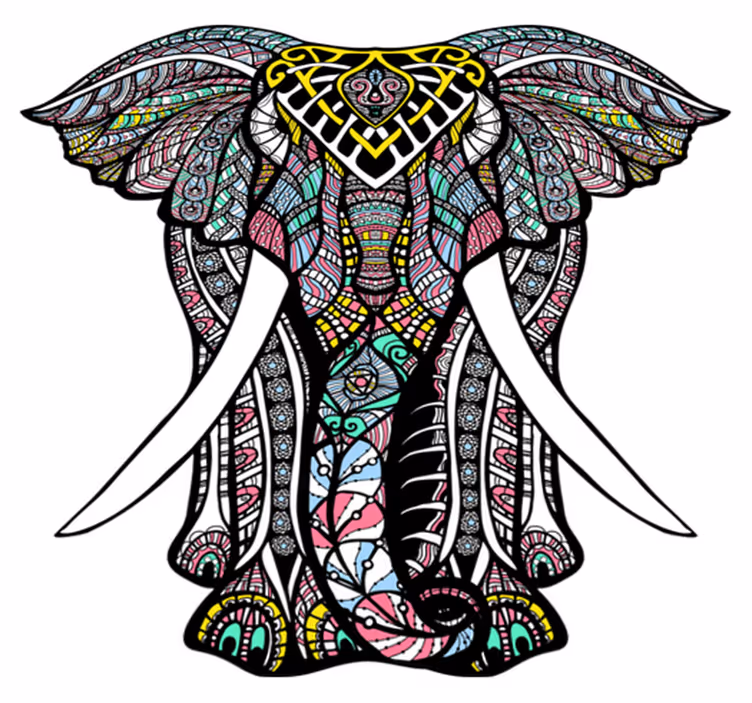 Tapis vinyle animal éléphant stylisé - TenStickers