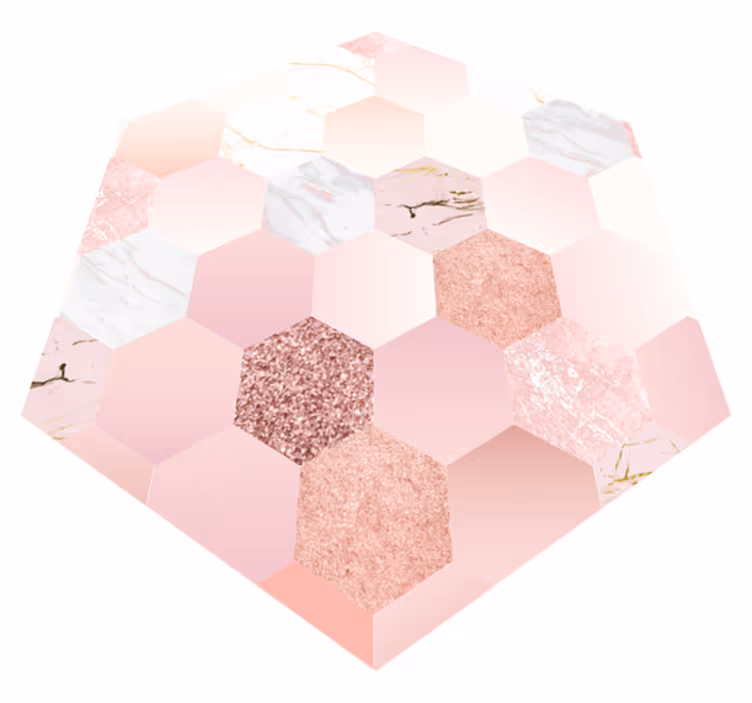 Tapis vinyle minimaliste pastel hexagonal - TenStickers