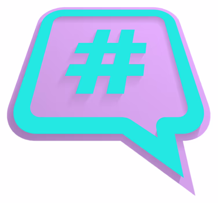 Tapis vinyle citation bulle de dialogue hashtag - TenStickers