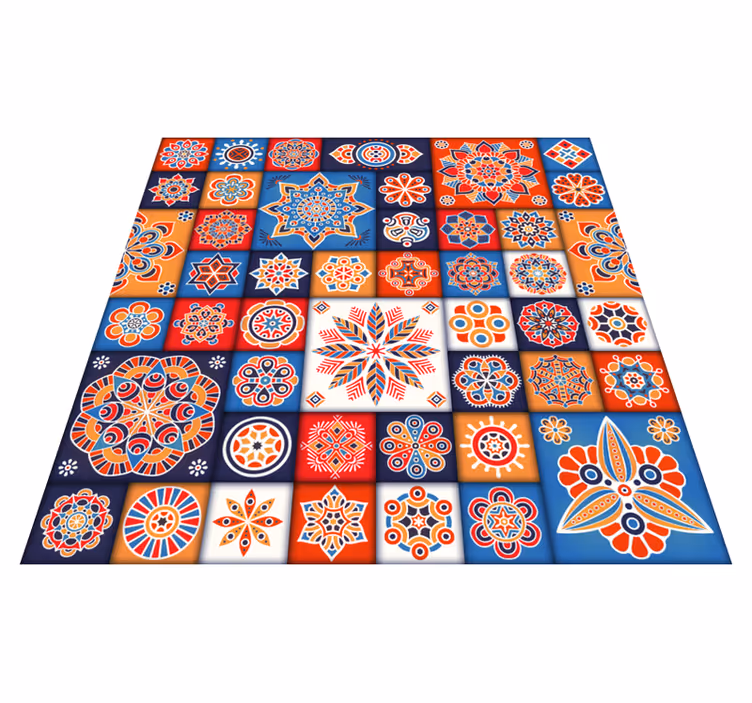 Tapis vinyle géométrique carrelage mosaïque - TenStickers