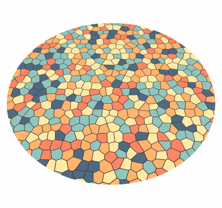 Tapis mosaique vinyle mosaïque ronde - TenStickers