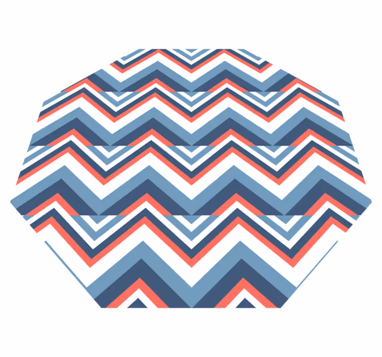 Tapis vinyle géométrique chevron colorblock - TenStickers