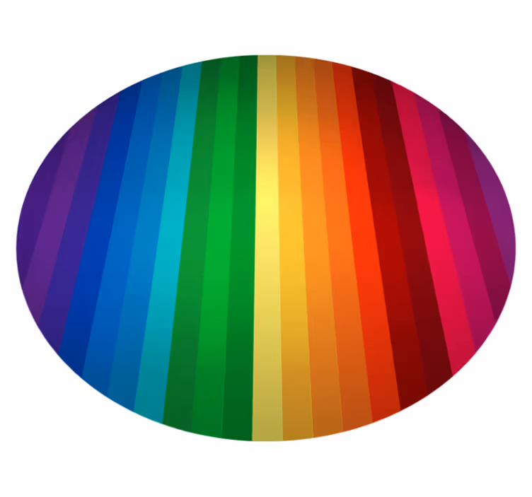 Tapis vinyle rayures cercle du spectre arc-en-ciel - TenStickers