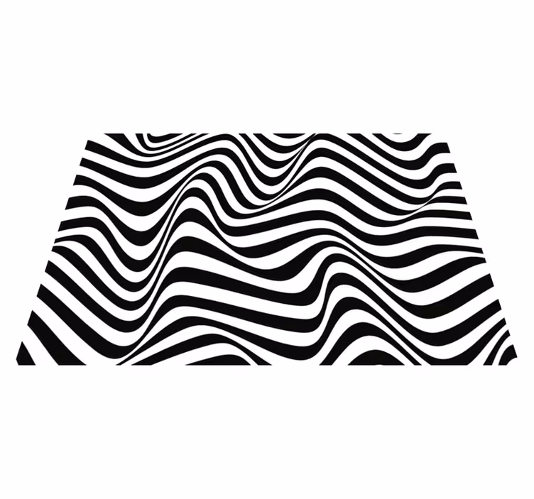 Tapis vinyle rayures motif contrasté ondulé - TenStickers