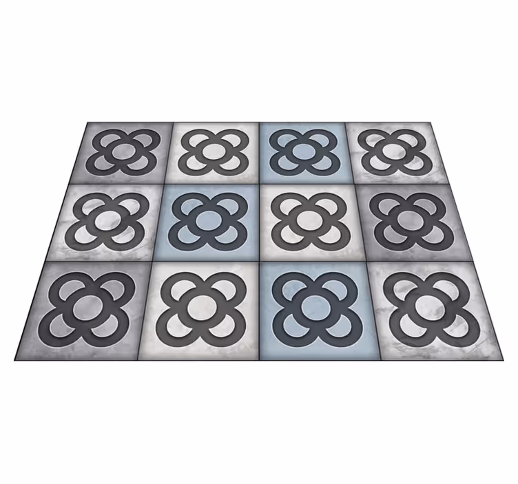 Tapis vinyle carreaux de ciment motif de tuiles ornementales - TenStickers