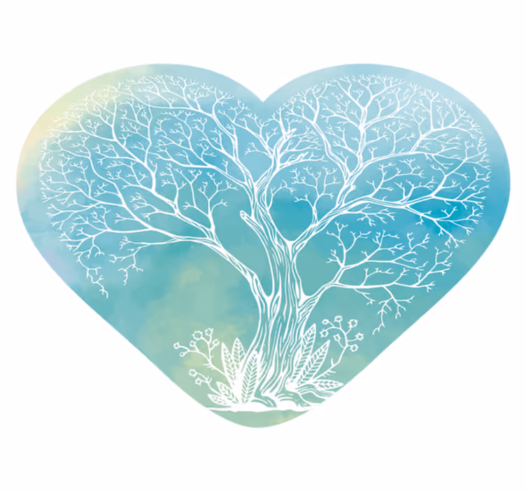 Tapis vinyle nature forme de coeur arboricole - TenStickers
