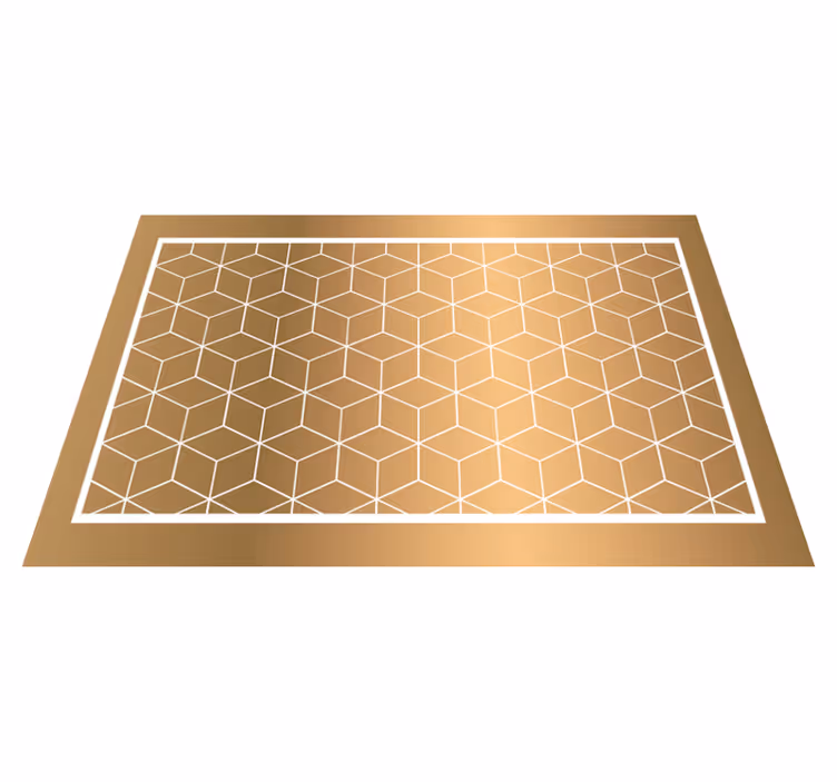 Tapis vinyle géométrique illusion de bloc géométrique - TenStickers