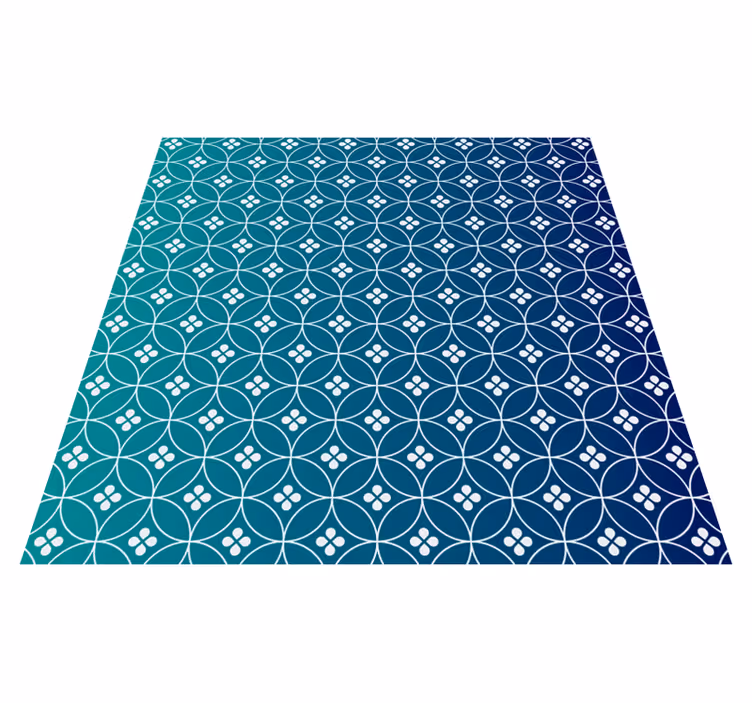 Tapis vinyle géométrique bleu superposé - TenStickers