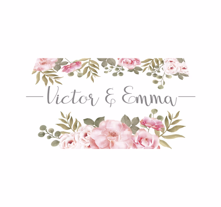 Tapis vinyle personnalisé floral sur mesure - TenStickers