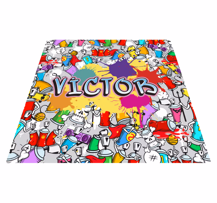 Tapis vinyle personnalisé style graffiti sur mesure - TenStickers
