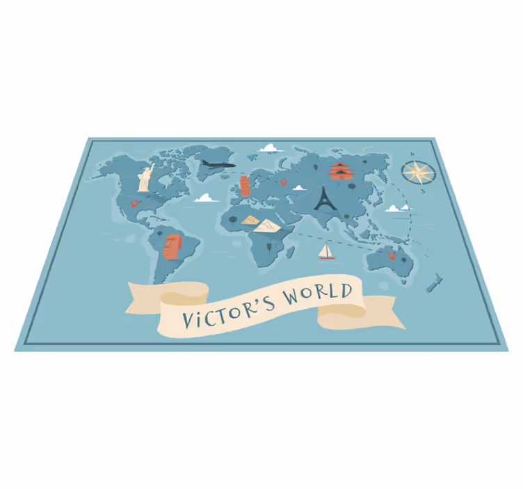 Tapis vinyle personnalisé carte personnalisée - TenStickers
