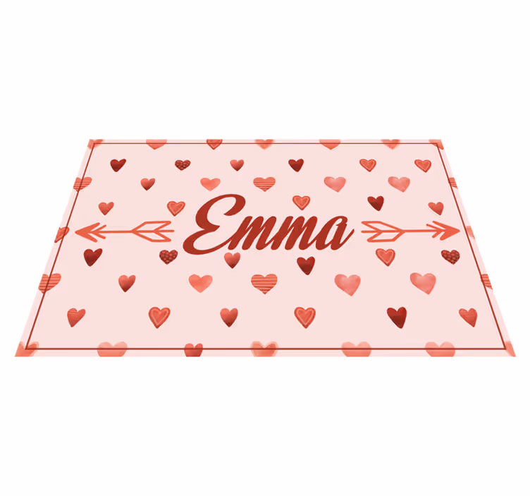 Tapis vinyle personnalisé thème cœur personnalisé - TenStickers
