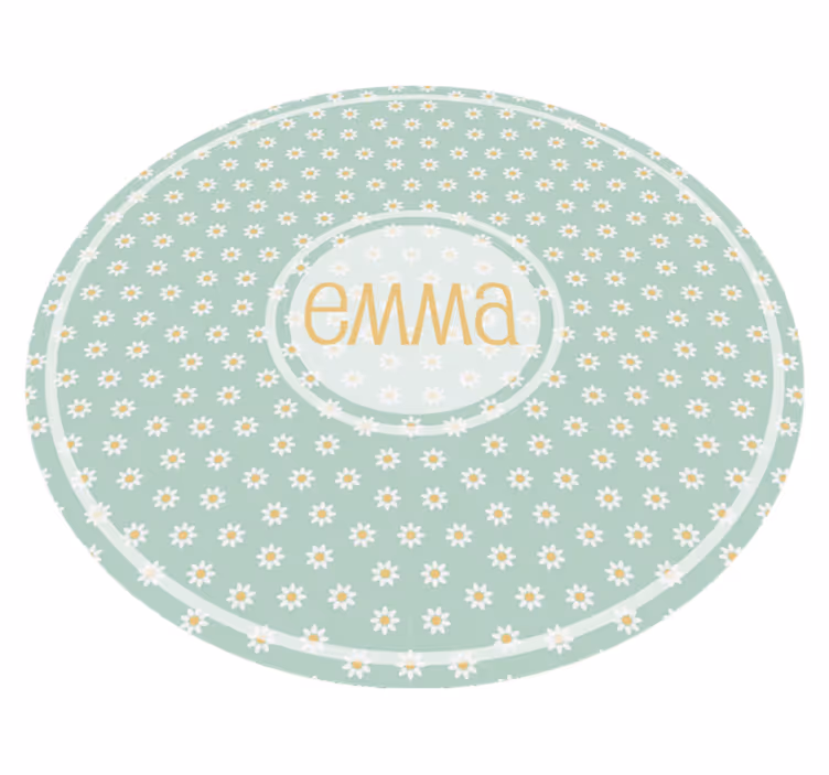Tapis vinyle personnalisé boule de marguerites personnalisée - TenStickers